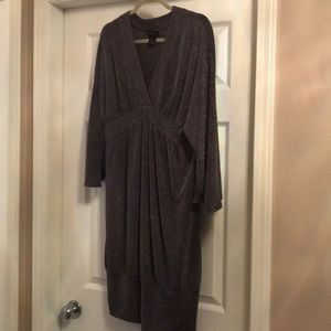 BCBG Max Azria silver lurex dress L